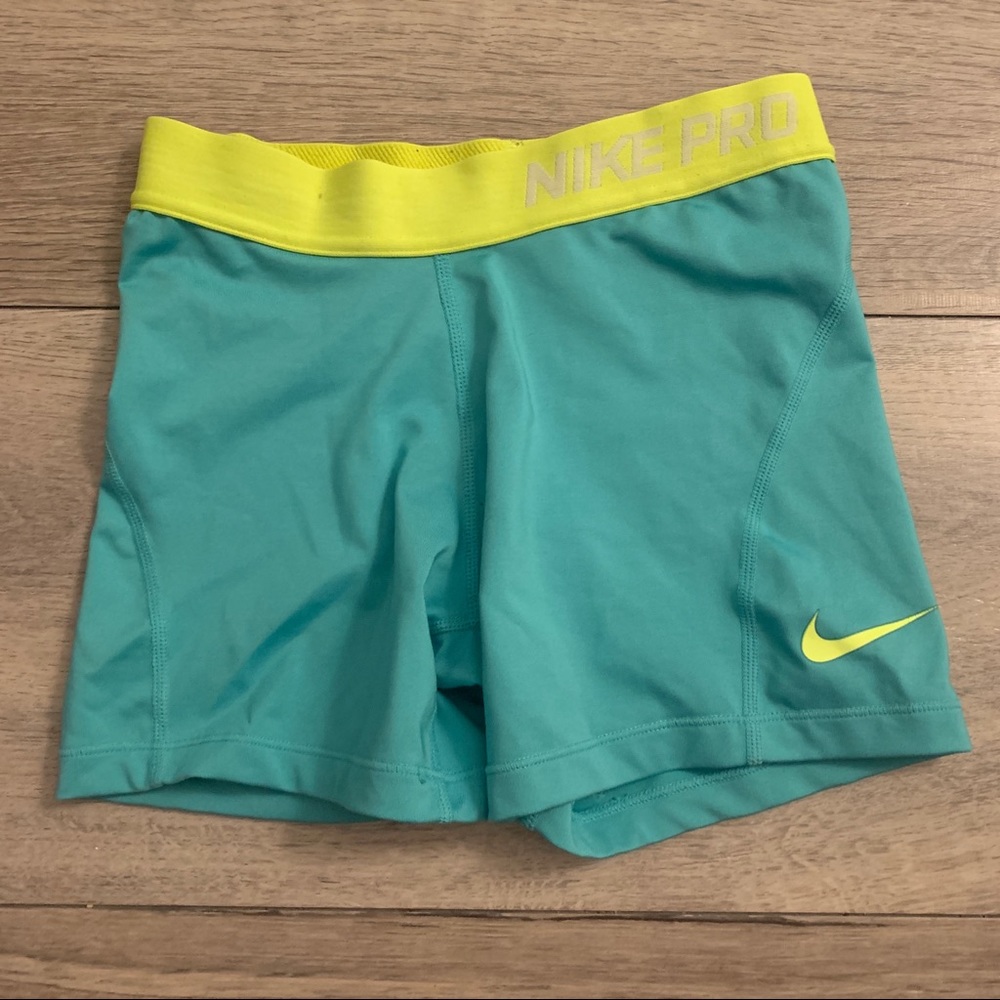 Nike Pro Spandex Shorts Girls Medium Blue